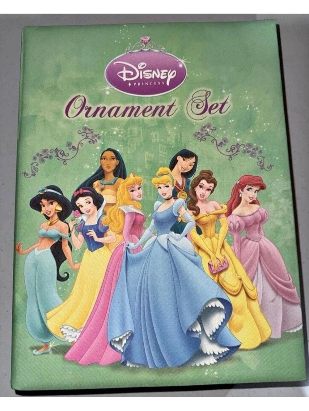 Rare Disney Princess 2007 Ornament Set Complete 8 Ornaments Scholastic Christmas